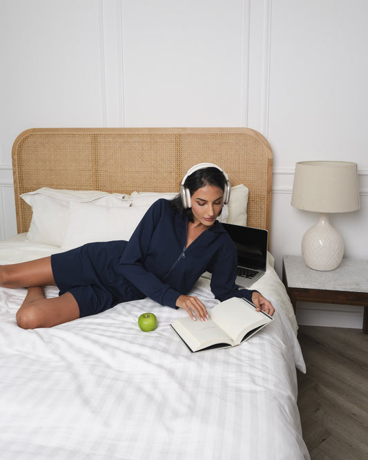Cropped Hoodie & Lounge Shorts Set – Navy
